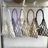Hobo Hollow Out Slim Beach Sac pour femmes sacs à main de concepteur de luxe 2024 à la corde en toile tressé de grande capacité épaule en tissu