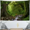 Waldpflanze Landschaft Wandteppich Landschaft Wand hängende Hippie -Betspannung Bohemian Psychedelic Tapiz Witchcraft Home Decor