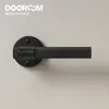 Doom en laiton coule de porte couchée Ensemble de chambre noire en or intérieur salle de bain de salle de bain double porte en bois ensemble intimité manqué intimité