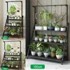 3 Tier Plant Stand Rack med hängande korg justerbar blomma planter rack hyllor arrangör bonsai display hylla växt