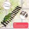 6Pcs Parrot Bird Toys Wood Ladder Rope Stand Chewing Bite Rattan Balls Budgie Cockatiel Training Toys Accessories Pet Supplies