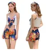 Two Pieces Sleepwear for Women Summer Bowknot Tank Tops And Floral Shorts Night Sleep Outfits Home lingerie Pajamas