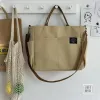 Bolsa japonesa bolso de bolso de grande capacidade de lona bolsa de tela simples bolsa de senhora da escola