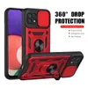 Capacité de protection de la caméra à glissement pour Samsung Galaxy A22 5G Couverture étanche à l'amortisseur pour Samsung A22 A 22 avec un support d'anneau à anneau