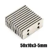 2/5/10/20 Pcs Block NdFe 50x10x3-5 MM N35 Neodymium Magnet Super Powerful imanes Permanent Magnetic 50 x 10 x3 Hole 5