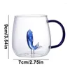 Tasses 3d café dessin dessin animé tasse de consommation de verre créatif en verre borosilicate 3dimensionnel Animal / plante Milk à une seule couche