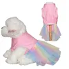 犬のアパレルベストスカート子犬プリンセスドレスかわいい誕生日チュチュドギーウェディング衣装猫と小さな犬用のペットペット服