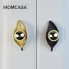 IHOMCASA Gold Black Tree Leaf Shape Kitchen Furniture Handles Cabinet Knob for Wardrobe Drawer Door Pulls Vintage Brass European