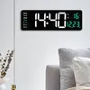 1 / 2pcs Grands de mur de mur numérique Date de température de la semaine Affichage de la télécommande Offre de mémoire Horloge Clock Murd Double Alarmes LED