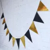 5 metri bandiere di carta in oro nero banner ghirlant garland garland per il nuovo anno di nozze per baby shower decorazioni per la tenda da giardino