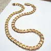 24 Geelse vaste gouden authentieke afwerking 18 K gestempelde ketting 10 mm fijne stoeprand Cubaanse link ketting heren gemaakt in 242E