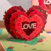 10 pacchetti pop -up card San Valentino per anniversario di compleanno di San Valentino 3d Rose Loving Heart Toctorie moglie Women Marito