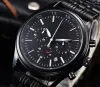 watch men watches 40mm automatic mechanical watches quality black strap designer triple bezel