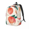 Stume da stoccaggio SCHOOLBAG Studente WaterColor Peach e lascia lo zaino per la scuola per borse per laptop per spalla