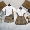 Klassieke B Childrens Clothing Set Fashion Set Girls Girls Korte mouwen broek Rok Summen Kinderen Tweedelige set Kleding