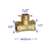 Brass 1/2 "Male feminino fêmea tee conector T Tipo de encanamento 3 vias Adaptador de acoplador de ajuste de tubo de água de água de 3 vias 1pcs