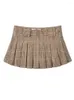 Skirts Chu Sau Beauty 2024 Women Fashion Preppy Style Plaid Print Pleated Mini Skirt Sexy Low Waist Chic Y2k Super Short