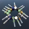 Wholesale colorful Smoking straw pipe Thick heady 4inch flower style glass oil burner pipes Lollipop Shape hand tube nails water bong