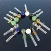 Partihandel Färgglad rökning Straw Pipe Thick Heady 4Inch Nyaste blomma Style Glasoljebrännare Rör Lollipop Form Handrör Naglar Vatten DAB RIG BONG