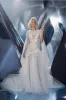 Dany Mizrachi 2024 Bröllopsklänningar med Cape Spaghetti Neck Böhmen Brudklänningar Boho Lace Appliced ​​A-Line Wedding Dress
