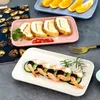 Creatief tarwebrijf rechthoekige plaat melamine gezond servies servies keuken kookgerei dessert sushi pastagerechten