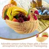 Dinnerware Sets Fruit Basket Woven Storage Wicker Tray Pp Imitation Rattan Bread Container