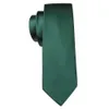 Neck Ties Dark green silk solid mens tie pocket square cufflink set elegant weaving high-quality set neckline wedding party Barry. Wang!C240410