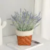 8pc Artificial Flowers Lavender Bundle Fake Plants Wedding Bridle Bouquet Home Office Table Party DIY photography props Decor