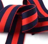 1,5 tum elastisk tyg Elastisk lämplig färgglad röd/marinblå randig elastisk webbing för DIY klädtillbehör