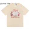 Designer Men's Short Sleeve Street Fashion Los Angeles Niche Rhude Design Rose T-shirt Unisex