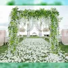 7ft White Wisteria Artificial Flowers Garland Purple Vine Silk Leave Hanging Flower For Home Garden Wedding Arch Floral Decor