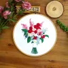 Floral Bouquet Patterns Embroidery Kit DIY Handcraft Cross Stitch Set Materials Package Embroidery Hoop Sewing Supplies Decor