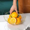 Bol de panier à fruits en fil métallique à crochets