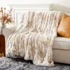 Battilo Luxury Faux Fur Blanke Maneta Cama Forra Papája de pelaje Invierno Grueso Fuzzy Blanket para sofá Manta