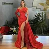 Robes de fête Glimmer Chimering Evening Feather Formal Robes de bal Couleurs personnalisables Couleurs Abendkleider Vestidos de Gala pour les femmes 2024