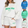 White Hoodie Fox Luxury Designer Tracksuit Shorts Long Whites Sleeved Foxx Two 2 Piece Women Coture Pullover Hoodeds Casual Sweatshirt