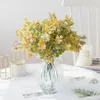 5フォークピーチリーフグラス結婚式の装飾花クリスマスリース家庭用装飾用の装飾用フラワーポット人工植物