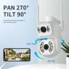 Lens 6MP 4K PTZ CAME WIFI Double objectif avec double écran AI Détection humain Tracking Auto Wireless Wireless Outdoor Suppeillance Camera
