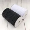 Vita svarta elastiska band100/ 200yards 3/5/6/8/10/ 12mm polyester elastiska sladd för klädplagg sömnadstillbehör