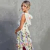 Robes sexy urbaines longueur de la cheville colorée fleurie robe à la maison