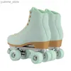 Inline Roller Skates Fur Adult Childrens Double Row Roller Skates Metal Support Wear Four-wheel Sliding Inline Quad Skating Sneakers Training Y240410