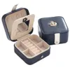 Korean Style Jewelry Organizer Display Travel Jewelry Case Portable Jewelry Box Magnetic Buckle PU Earrings Ring Storage Box T20082525