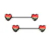 JHJT 2st Sexy Heart Nipple Piercing 14g 316L Steel Loved Barbell Rings Body Jewelry 240407