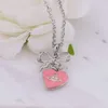 Designer Viviane Westwood 24 New Western Empress Dowager Bow Pink Love Necklace Light Luxury Girl Saturn Heart Shaped Collar Chain