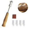 Plastic/Wooden Bread Lame Tools Bakery Scraper Bread Knife/Slicer/Cutter Dough Breads Scoring Lame with Blades Arc Curved Knife