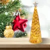 Künstlicher Glas Weihnachtsbaum mit LED -Lichter Akku (nicht inbegriffen) Betriebene Figur kleine leuchtende Lampe für Urlaubsdekoration