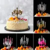 1Set Candelabra Candle Holder Birthday Cake Topper Wrappers With Candles for Christmas Weddings Home Party Decorating Supplies