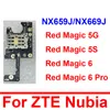 Tablero telefónico de tarjeta SIM para ZTE Nubia Red Magic 5S 5G NX659J 6PRO 6 NX669J MIC MIC Teléfono Sim Cardador de tarjetas Reemplazo