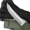 Tunafire Fixed Blade Couteau Sanmei Couteau droit 5CR13MOV BLADE MATÉRIAL GREEN PORCHE SCABBARD FIBRE DE NYLON COMPOSITE, CASSE ET FI