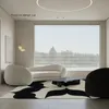 Sztuka czarno -biała minimalistyczna modelka dywanowa salon sofa stolik kawowy dywanik nordycki nowoczesny sypialnia nocna dywaniki